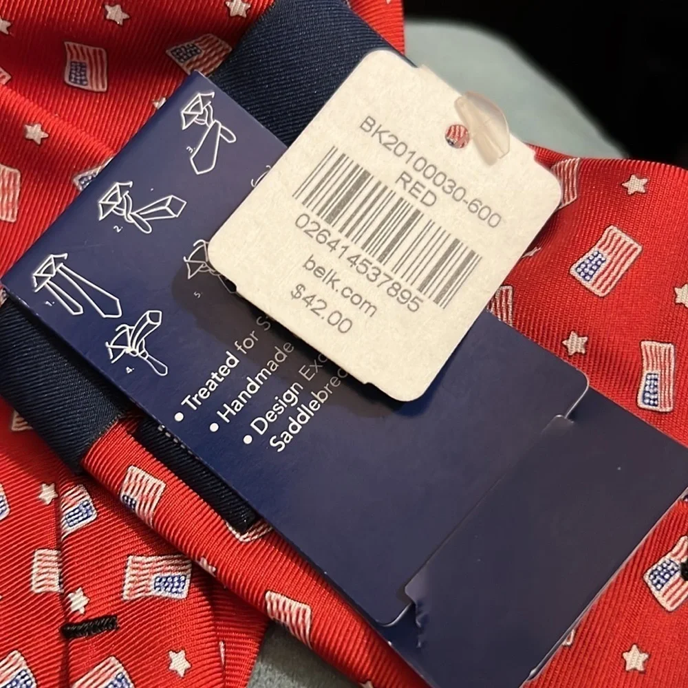 NWT - Saddlebred Patriotic Necktie - 100% Silk